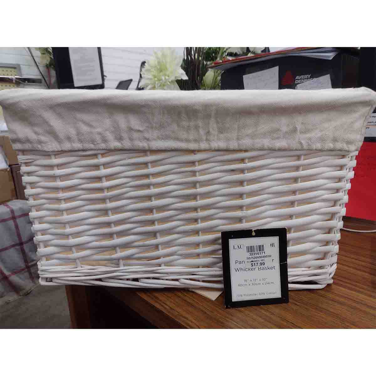 Wicker Basket White 24x18x12cm